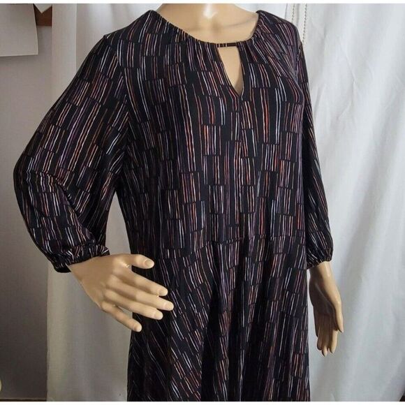 Apt. 9 dress office stretchy knit Colorful XL Shift Professional keyhole chic - Picture 4 of 15